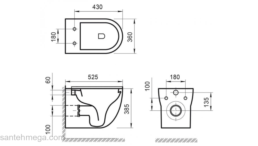Унитаз подвесной безободковый BELBAGNO Onda BB066CHR. Фото