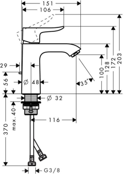 Смеситель для раковины Hansgrohe Metris 110 31080000. Фото