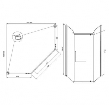 Душевое ограждение MIRSANT с поддоном Aurora 90/3. Фото