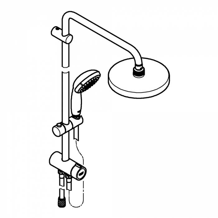 GROHE 26452000 New Tempesta 200 Душевая система с переключателем. Фото