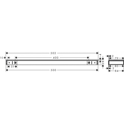 Полка Hansgrohe Rainfinity Shelf 500 26844000, хром для ванной комнаты. Фото