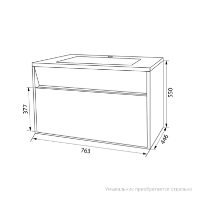 Тумба подвесная с ящиком белая 80 см Esper IDDIS ESP80W0i95. Подходит ум. 4508000i28. Фото