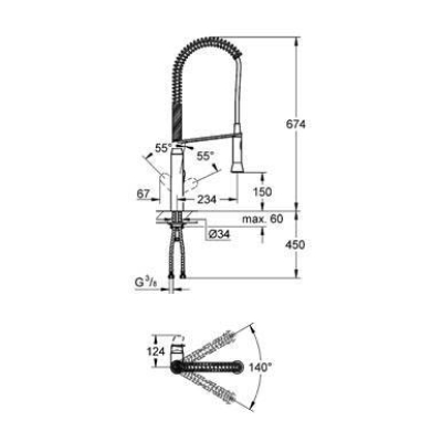 Смеситель для мойки GROHE K7 32950000. Фото